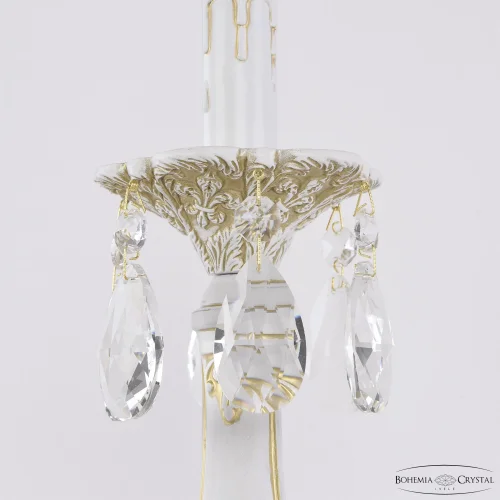 Настольная лампа AL78100L/1-32 WMG Bohemia Ivele Crystal без плафона 1 лампа, основание белое патина золотое металл хрусталь в стиле классический sp фото 4