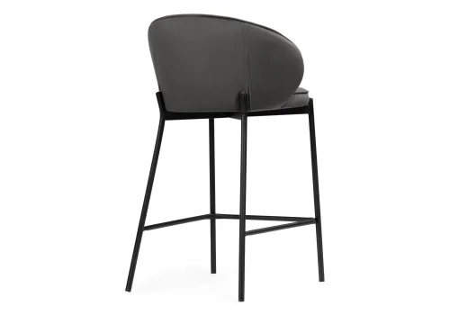 Полубарный стул Нейл серый / черный 528460 Woodville, серый/велюр, ножки/металл/чёрный, размеры - ****580*450 фото 4