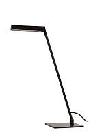 Настольная лампа офисная LED Lavale 44501/03/30 Lucide чёрная на 1 лампу, основание чёрное металл в стиле современный минимализм 