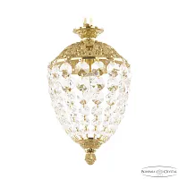Светильник подвесной 7077/15AZ G Bohemia Ivele Crystal прозрачный 1 лампа, основание золотое в стиле классический 