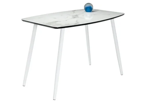Стол стеклянный Эмма белый мрамор / белый 462159 Woodville столешница белая из стекло