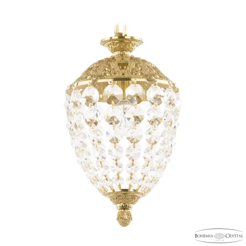 Светильник подвесной 7077/15AZ G Bohemia Ivele Crystal прозрачный 1 лампа, основание золотое в стиле классика 