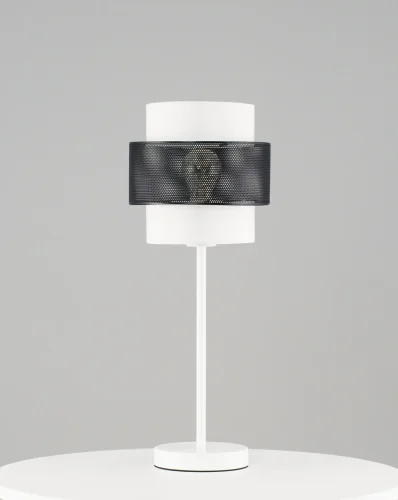 Настольная лампа Gela V10487-1T Moderli чёрная белая 1 лампа, основание белое металл в стиле современный лофт  фото 2