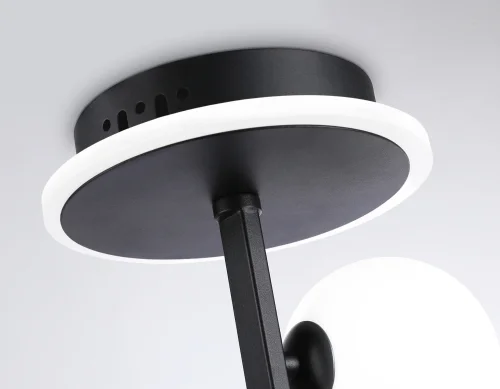 Светильник потолочный LED с пультом FL66263 Ambrella light чёрный 1 лампа, основание чёрное в стиле современный хай-тек кольца фото 7