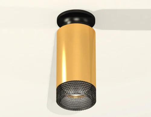 Светильник накладной Techno spot XS6327102 Ambrella light жёлтый золотой 1 лампа, основание чёрное в стиле современный круглый фото 2