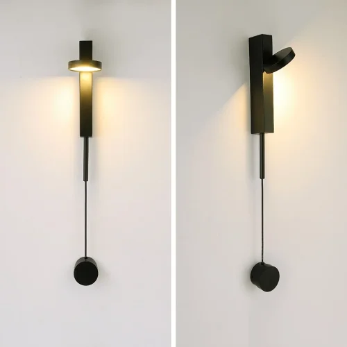 Настенный светильник DENZIL Black 140640-26 ImperiumLoft чёрный на 1 лампа, основание чёрное в стиле минимализм  фото 2
