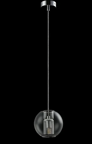 Светильник подвесной BELEZA SP1 B CHROME Crystal Lux прозрачный на 1 лампу, основание хром в стиле лофт шар фото 3