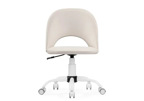 Компьютерное кресло Ирре молочное / белое 559272 Woodville, молочный/велюр, ножки/металл/белый, размеры - *960***560*600 фото 2