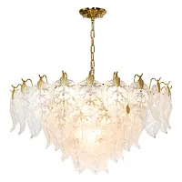 Люстра подвесная Hesperia LSP-8841 Lussole белая на 12 ламп, основание золотое в стиле современный 
