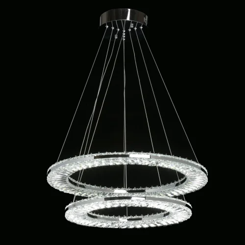 Люстра подвесная LED с пультом Гослар 498016202 MW-Light прозрачная на 1 лампа, основание хром в стиле классический с пультом кольца фото 5