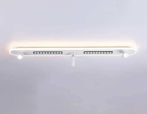 Светильник потолочный LED FL51451 Ambrella light белый 1 лампа, основание белое в стиле современный хай-тек линейный фото 4