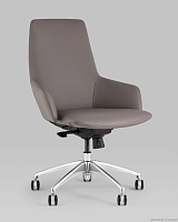 Кресло офисное TopChairs Bow, серый УТ000038541 Stool Group, /, ножки//хром, размеры - ****720*640