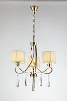 Люстра подвесная Chilly V2572-3P Moderli бежевая на 3 лампы, основание золотое в стиле арт-деко 