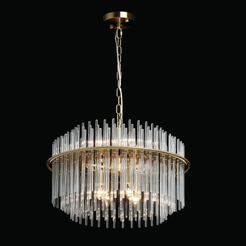 Люстра подвесная Аделард 642017408 MW-Light прозрачная на 8 ламп, основание золотое в стиле классический  фото 2