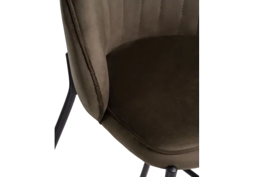 Полубарный стул Нейл шоколадный / черный 528462 Woodville, шоколад/велюр, ножки/металл/чёрный, размеры - ****580*450 фото 6