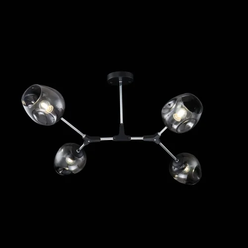 Люстра потолочная Desi FR5006CL-04B Freya прозрачная на 4 лампы, основание чёрное в стиле современный  фото 2