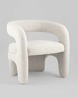 Кресло лаунж Bones, жемчужный УТ000038993 Stool Group, белый/букле, ножки//белый, размеры - ****700*630мм