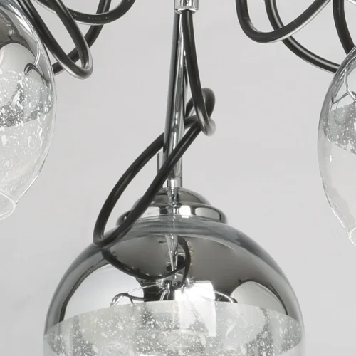 Люстра потолочная Вита 220013705 DeMarkt прозрачная на 5 ламп, основание хром в стиле современный шар фото 7