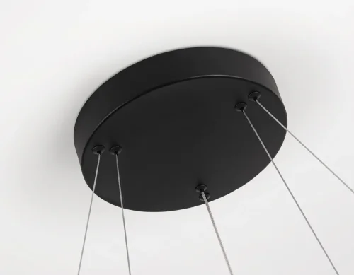 Люстра подвесная LED FL5506 Ambrella light чёрная на 1 лампа, основание чёрное в стиле современный хай-тек кольца фото 7
