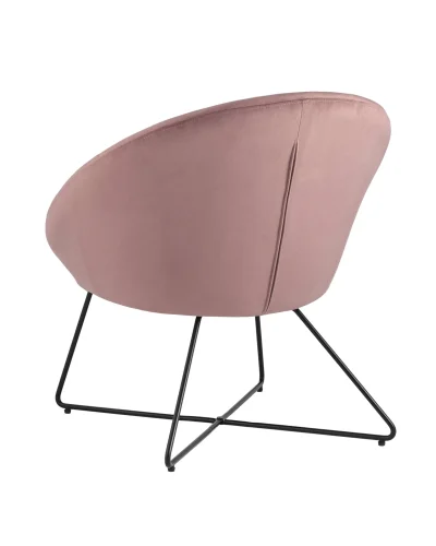 Кресло Колумбия, велюр, пыльно-розовый УТ000006619 Stool Group, розовый/велюр, ножки/металл/чёрный, размеры - ****700*660мм фото 5