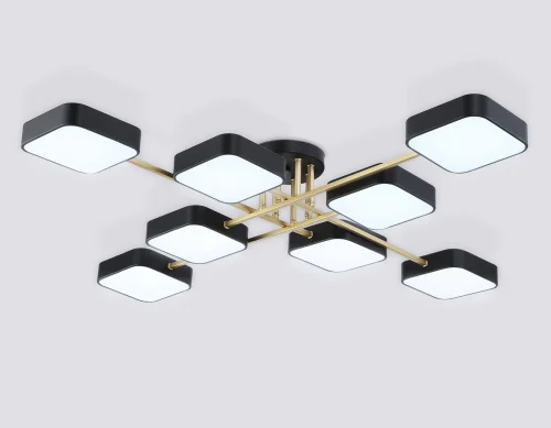 Люстра потолочная LED FL516348 Ambrella light чёрная на 1 лампу, основание чёрное в стиле хай-тек фото 5