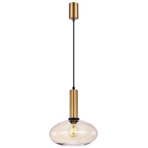 Светильник подвесной Dubbel 4358-1P F-promo янтарный на 1 лампу, основание латунь в стиле современный 