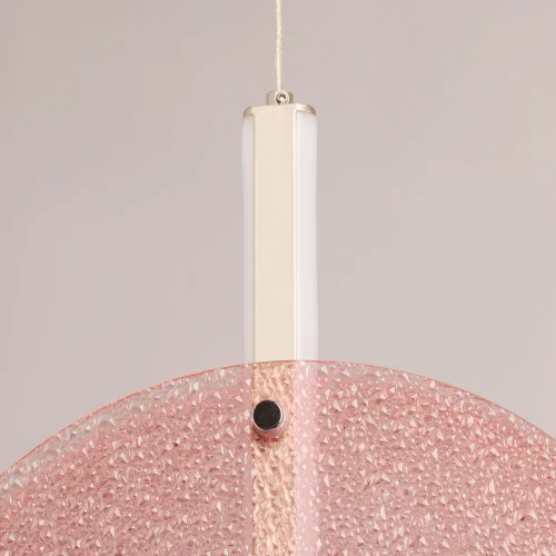 Светильник подвесной LED Фрайталь 663012301 DeMarkt розовый 1 лампа, основание никель в стиле современный  фото 6