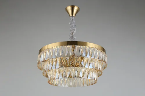 Люстра подвесная Francheska APL.837.03.08 Aployt янтарная на 8 ламп, основание бронзовое в стиле классический  фото 2