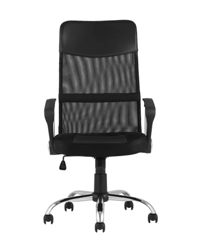 Кресло офисное TopChairs Benefit NEW, черное УТ000005410 Stool Group, чёрный/ткань, ножки/металл/хром, размеры - 1130*1230***625*645 фото 5