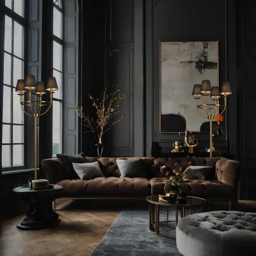 Торшер Lattice 10435F LOFT IT чёрный на 6 ламп, основание бронзовое в стиле современный замковый фото 5