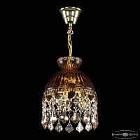 Светильник подвесной 5478/22 G Amber/M-1G Leafs K721 Bohemia Ivele Crystal янтарный 3 лампы, основание прозрачное золотое в стиле классический leafs