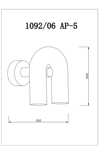Бра LED Twins 1092/06 AP-5 Divinare чёрный на 1 лампу, основание чёрное в стиле современный арт-деко фото 2