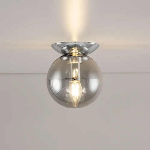 Светильник потолочный Томми CL102510 Citilux серый прозрачный 1 лампа, основание хром в стиле современный шар фото 6