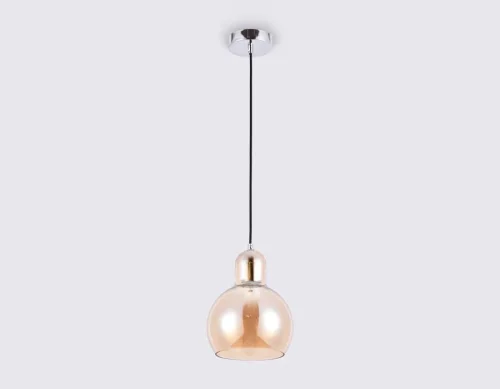 Светильник подвесной TR3517 Ambrella light янтарный на 1 лампу, основание хром в стиле современный фото 3