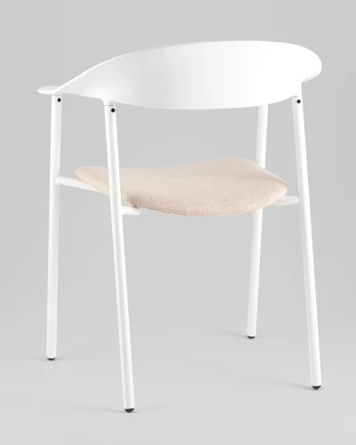 Стул Eila, с подушкой, пластик белый УТ000039779 Stool Group, белый/рогожка, ножки/пластик/белый, размеры - *775***502*591 фото 5