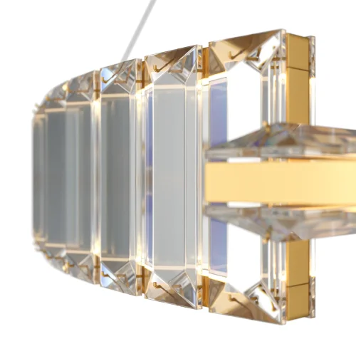 Люстра подвесная LED Krone P097PL-L36BS3K1 Maytoni прозрачная на 1 лампу, основание латунь в стиле современный кольца фото 2