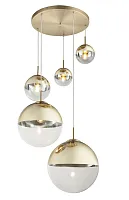 Светильник подвесной Glass TL1203H-05GD Toplight золотой 5 ламп, основание золотое в стиле модерн 