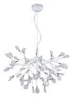 Люстра подвесная EVITA SP63 WHITE/TRANSPARENT Crystal Lux прозрачная на 63 лампы, основание белое в стиле современный ветви