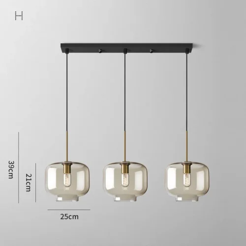 Светильник подвесной VILMO TRIO F 213948-26 ImperiumLoft янтарный на 3 лампы, основание латунь в стиле современный лофт фото 5 Светильник подвесной VILMO TRIO F 213948-26 ImperiumLoft янтарный на 3 лампы, основание латунь в стиле современный лофт фото 5