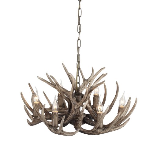 Люстра подвесная Corna SL154.703.06 ST-Luce без плафона на 6 ламп, основание серое в стиле кантри замковый рога фото 2