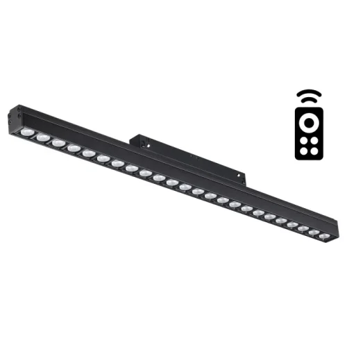 Трековый светильник для низковольтного шинопровода LED DIMM с пультом Flum 358624 Novotech чёрный для шинопроводов серии Flum чёрный