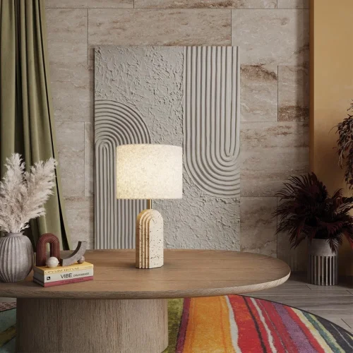 Настольная лампа Loop 7172/1T Odeon Light белая на 1 лампу, основание бежевое металл в стиле классический современный фото 2