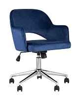 Кресло офисное Кларк, велюр, синий УТ000005057 Stool Group, синий/велюр, ножки/металл/хром, размеры - ****540*590