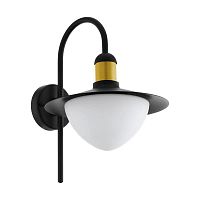 Настенный светильник SIRMIONE 97285 Eglo уличный IP44 чёрный 1 лампа, плафон белый в стиле современный E27