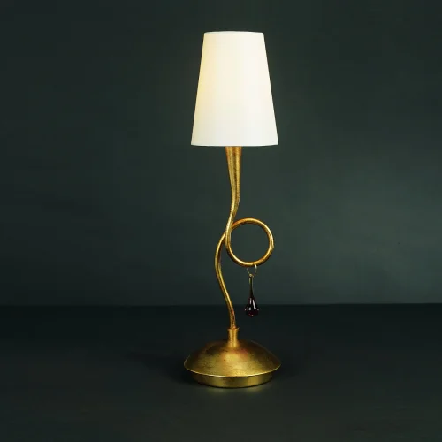 Настольная лампа PAOLA PAN ORO 3545 Mantra белая 1 лампа, основание золотое металл в стиле современный  фото 3