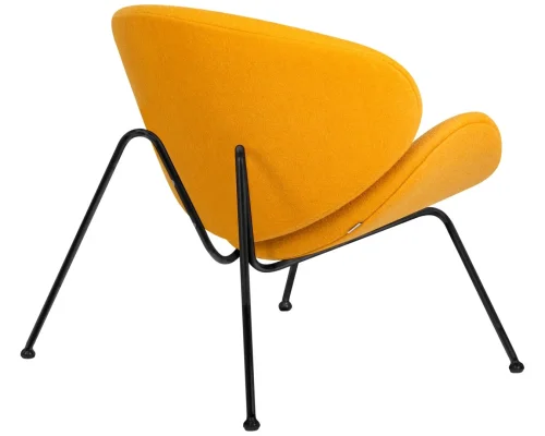 Кресло дизайнерское  72-LMO EMILY, цвет сиденья желтый (AF13), цвет основания черный Dobrin, жёлтый/ткань, ножки/металл/чёрный, размеры - ****810*780 фото 4