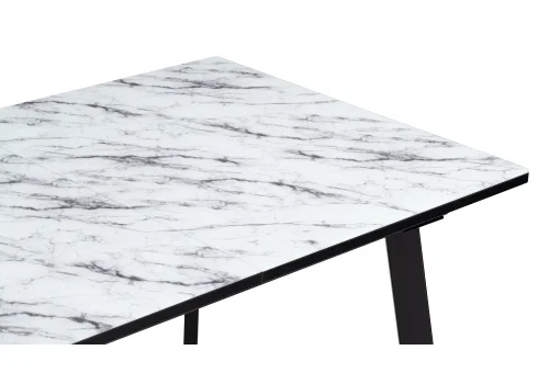 Деревянный стол Агни 110(140)х68х76 мрамор белый / черный матовый 528558 Woodville столешница белая мрамор из стекло фото 5