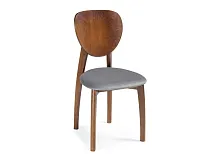 Деревянный стул Окава ткань tenerife stone / миланский орех 615248 Woodville, серый/ткань, ножки/массив дерева/орех, размеры - *850****