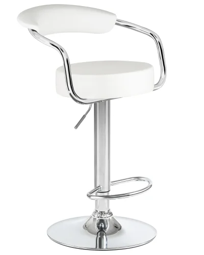 Стул барный набор 2 шт. SET-2 5013-LM MARTA, цвет сиденья белый, цвет основания хром Dobrin, /экокожа, ножки/металл/хром, размеры - 830*1040***520*490 фото 3
