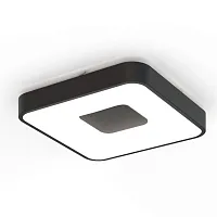 Светильник потолочный LED с пультом Coin 7923 Mantra чёрный белый 1 лампа, основание чёрное в стиле современный хай-тек тарелка квадраты